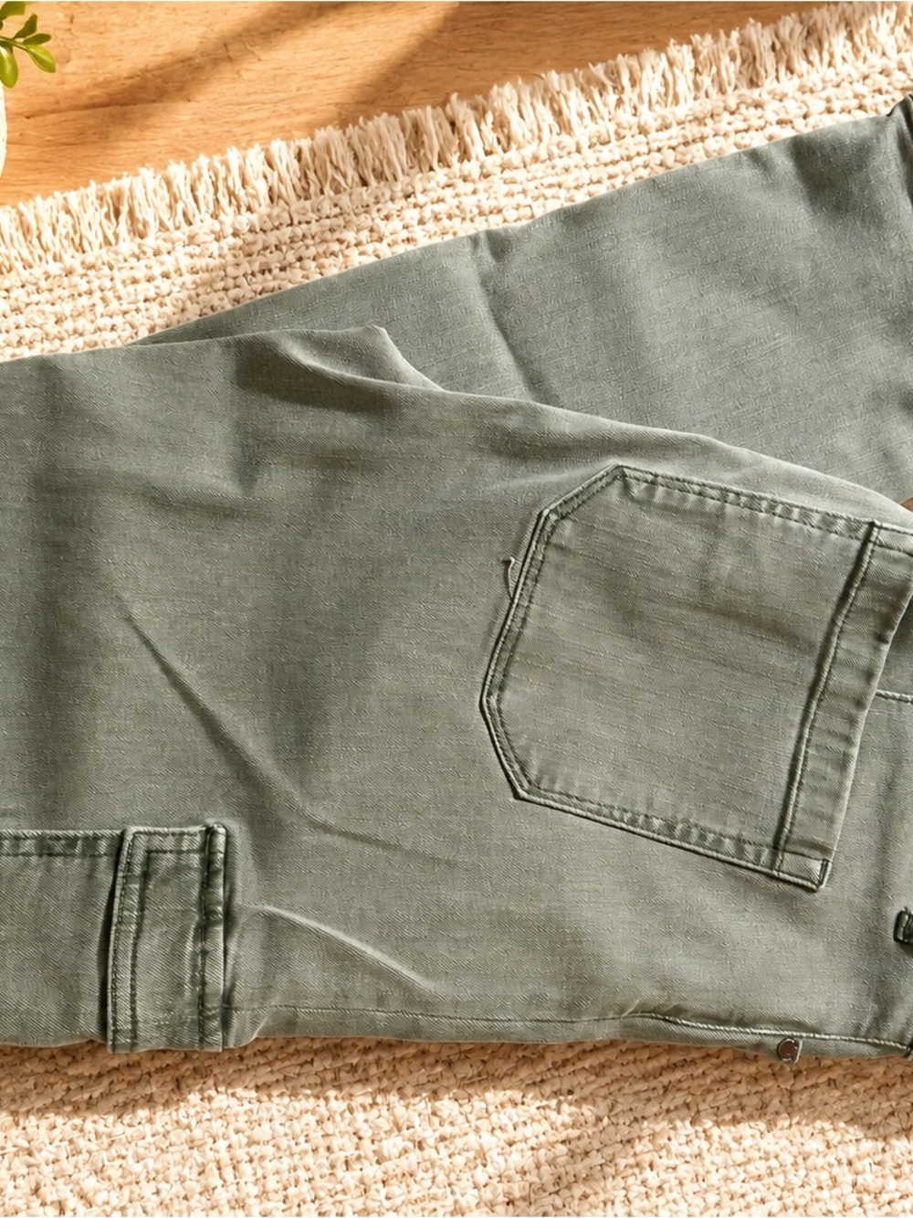 PAIGE Women's Relaxed Jeans in Olive Green